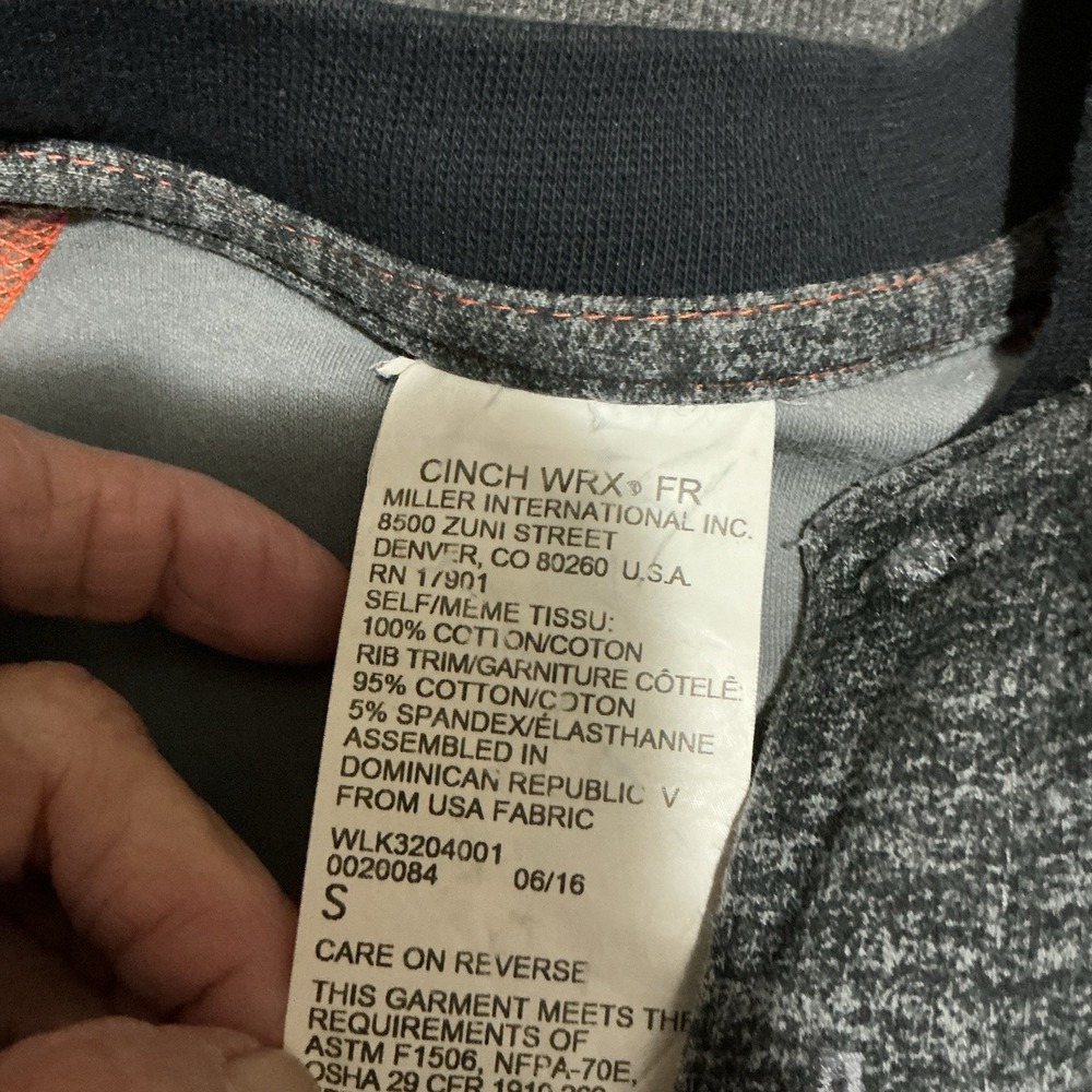 Cinch WRX FR S Men's Shirt HRC-2/2112 Gray New - Picture 8 of 8